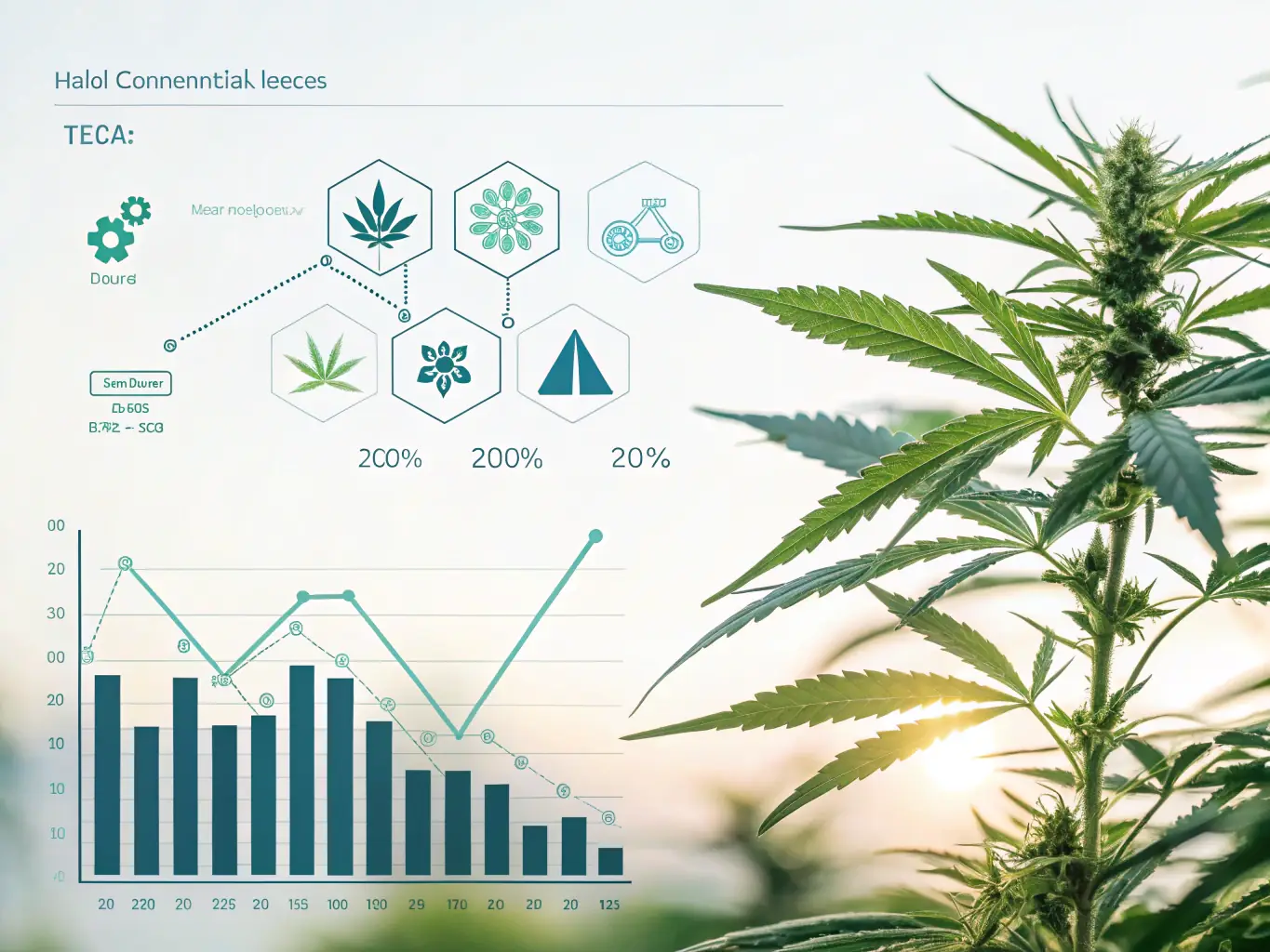 A graphical representation of predictive growth insights, showing projected yield and potential issues based on current environmental conditions.